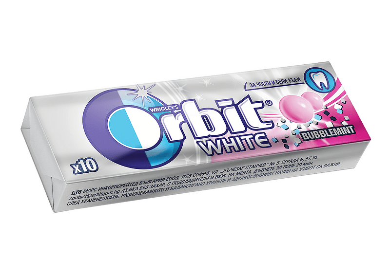 Orbit White Bubble mint дъвка - Wrigley
