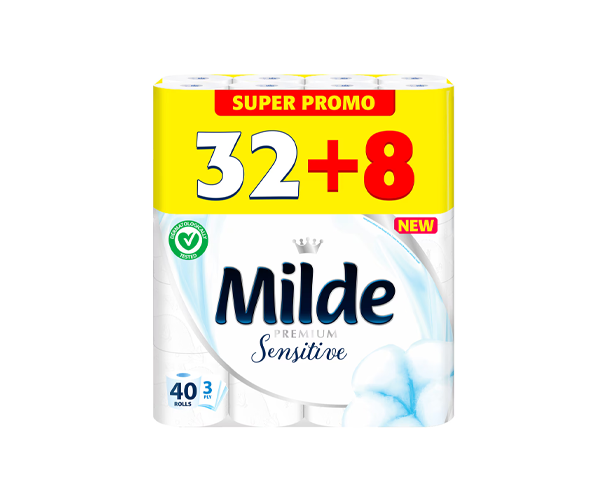 Тоалетна хартия Sensitive 32+8 - Milde