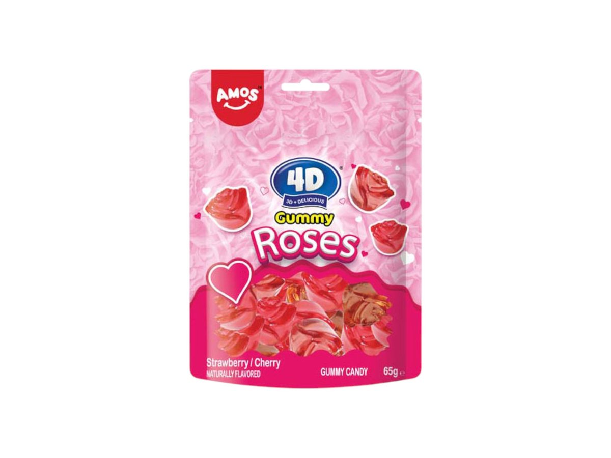 Бонбони Желирани Amos Roses Ягода И Череша 65 Г