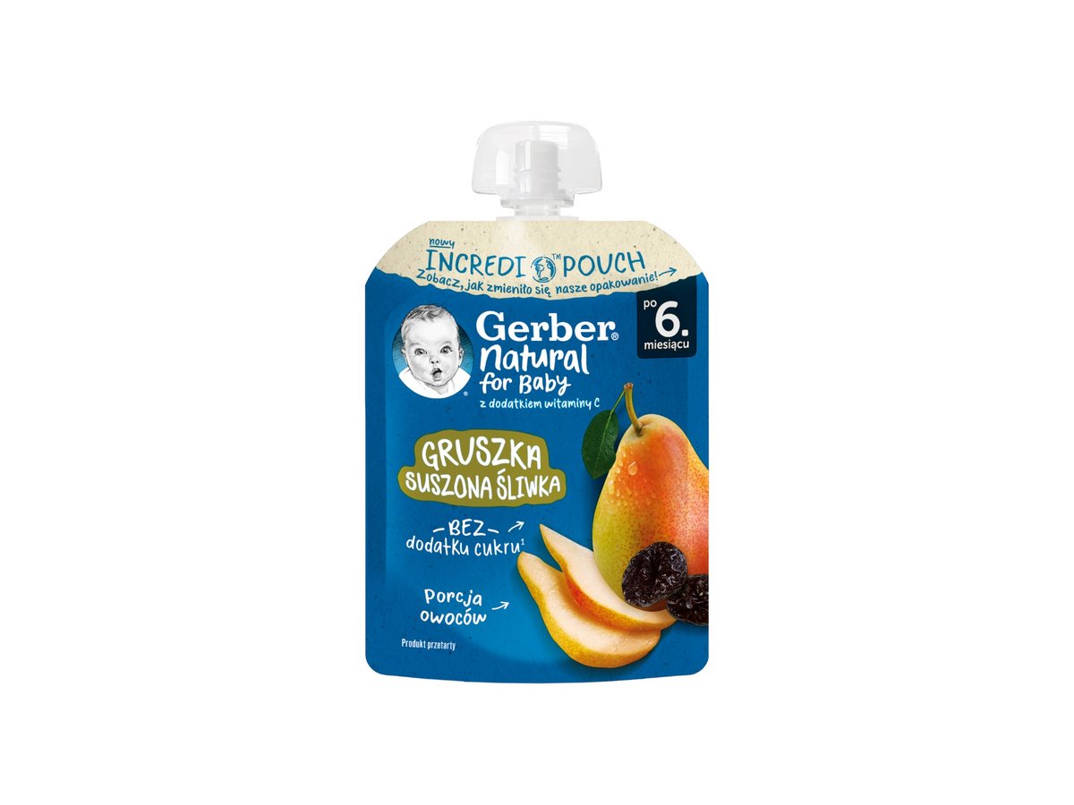 Закуска Gerber Круша, Сушени сливи 80гр. 6+ мес