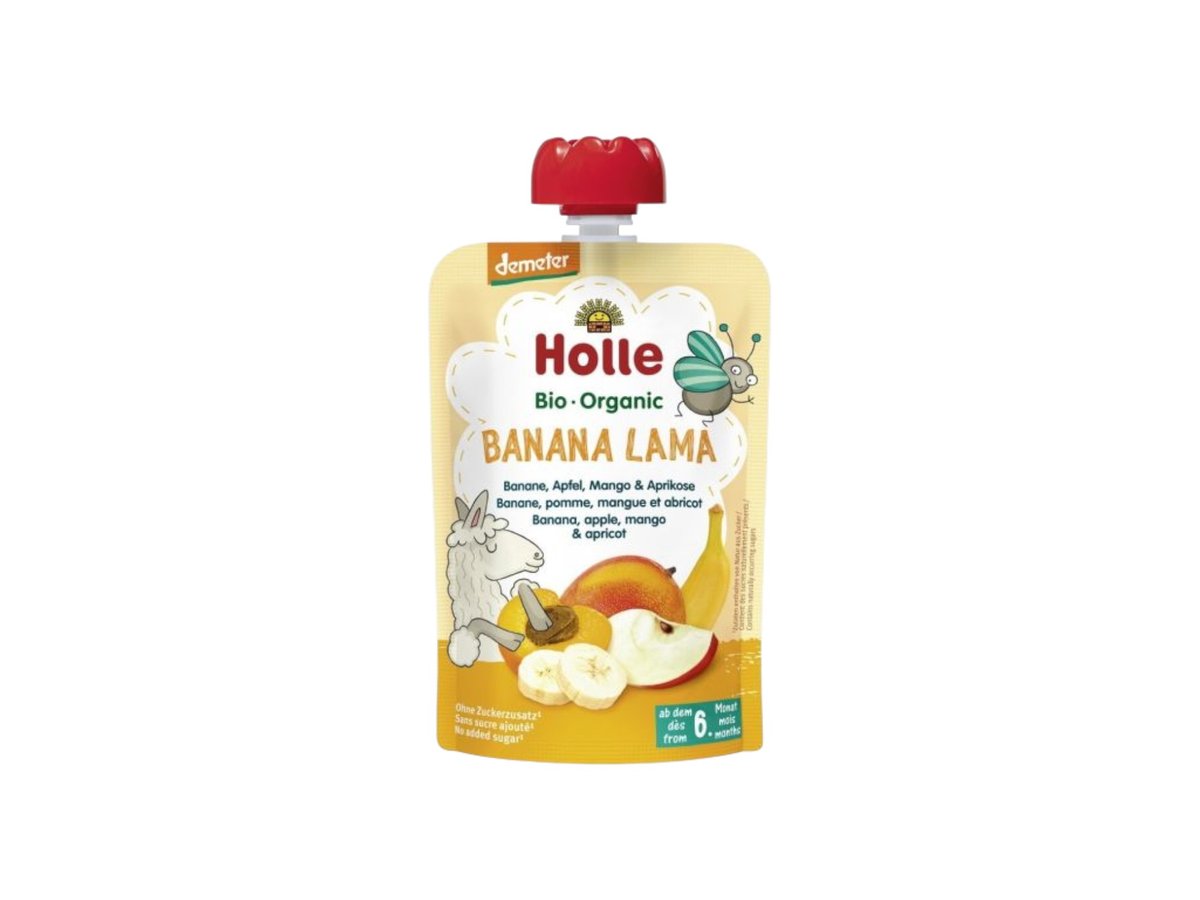 Пюре Био Holle Деметер Пауч Банан,Ябълка,Манго,Кайсия 100гр