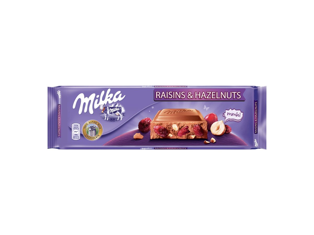 Шоколад Milka Лешници И Стафиди 270гр