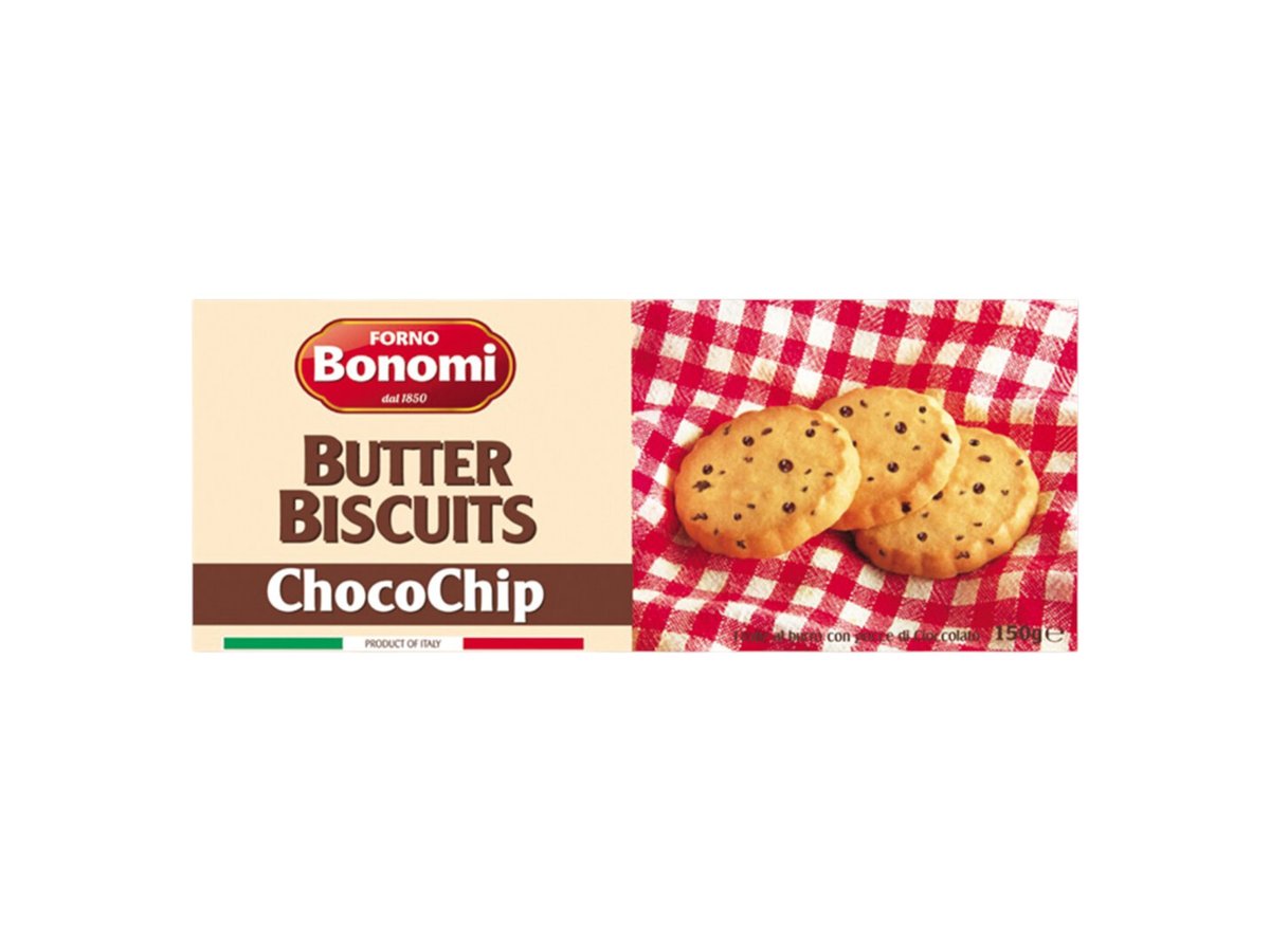 Бисквити Bonomi с Масло и Парч.Шоколад 150гр