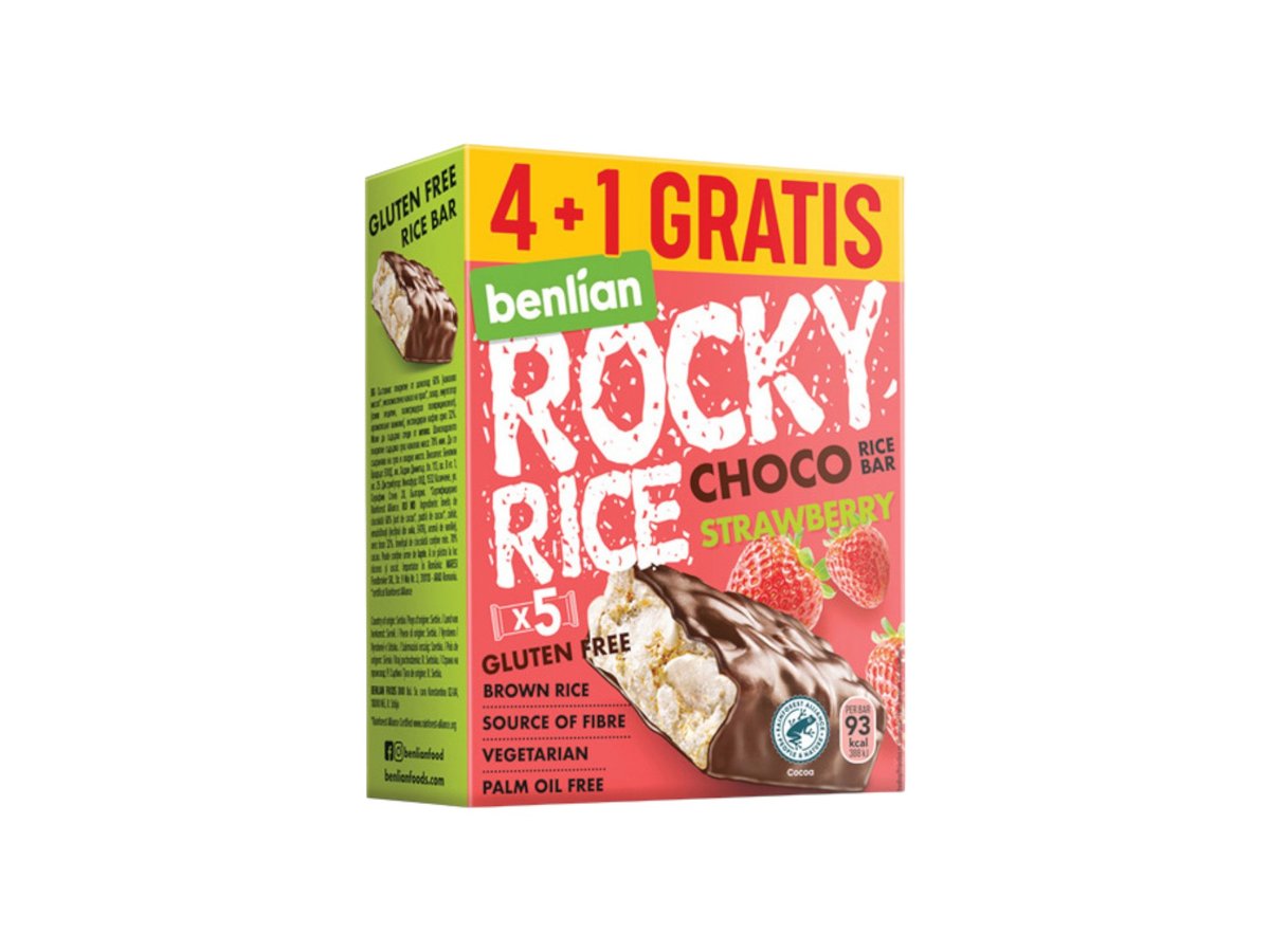 Десерт Оризов Rocky Rice Ягода 4+1 Бр