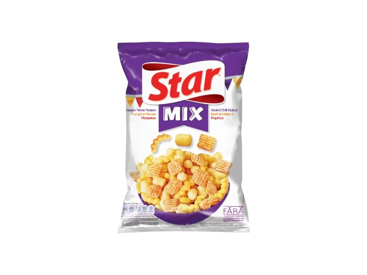 Снакс Star Микс Сладко Чили,Йогурт,Чесън и Паприка 90гр