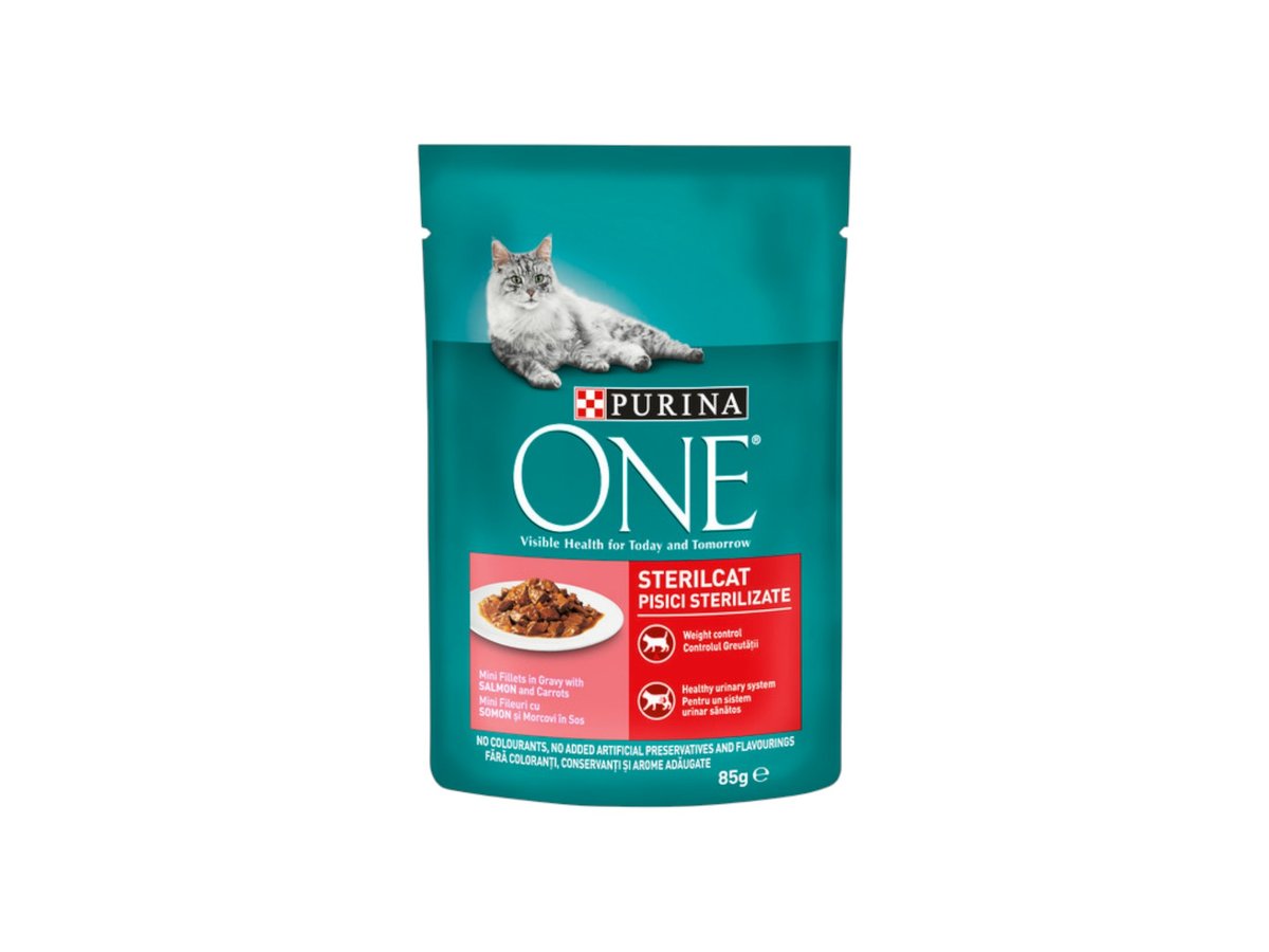 Храна за Котни Purina One Steril Паул Сьомга 85гр