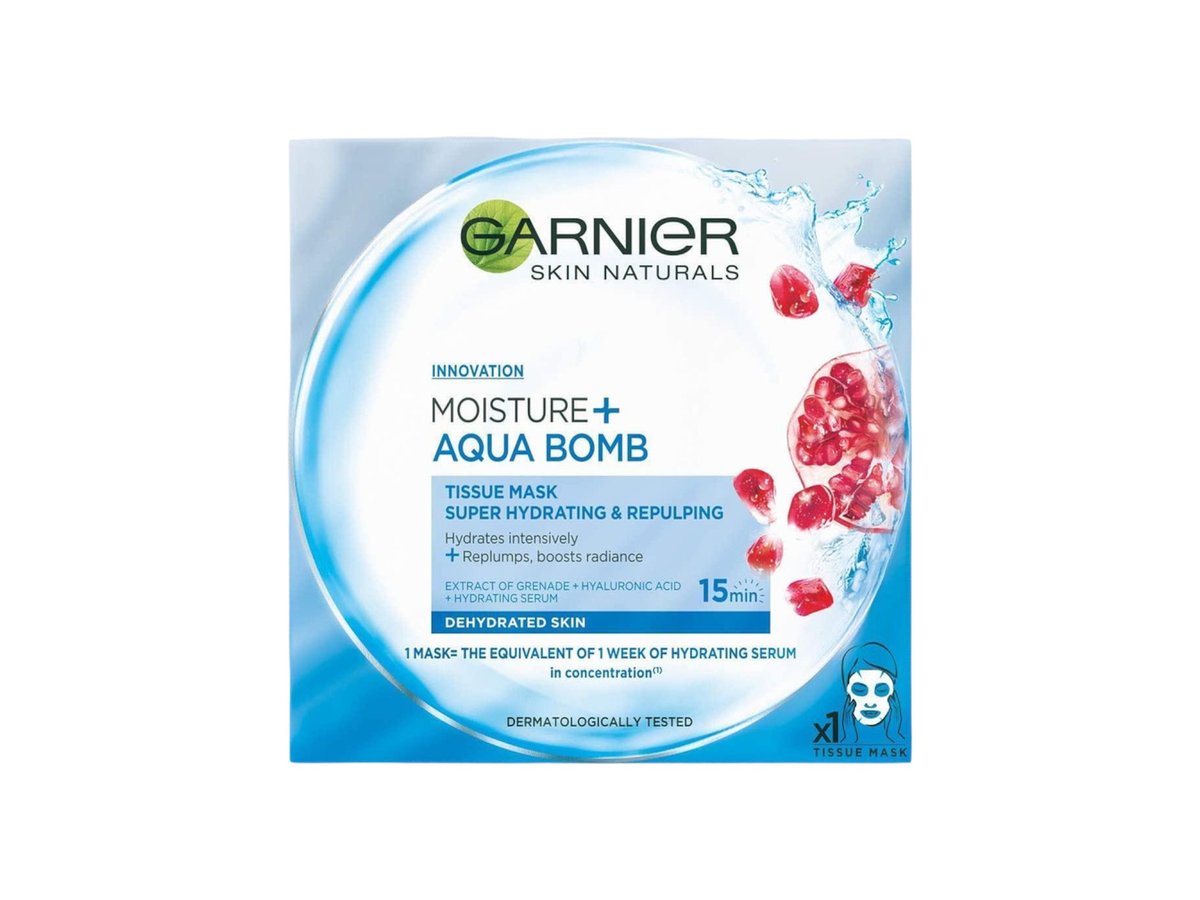 Маска За Лице Garnier Skinnat Aqua Bomb Памучна 1бр