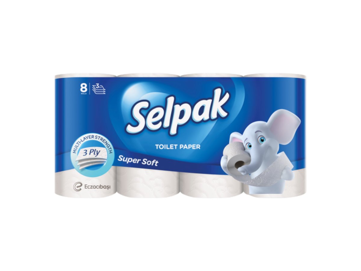 ТХ Selpak Бяла 8бр Трипластова