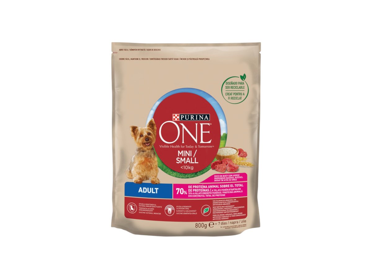 Храна за Кучета Purina One Mini Adult Суха 800Г Телешко