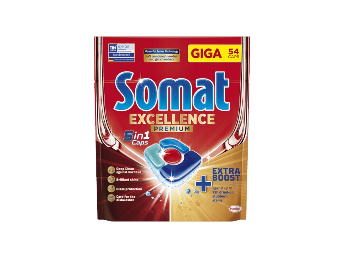 Таблетки За Съдомиялна Somat 5В1 Exellence 54 Бр