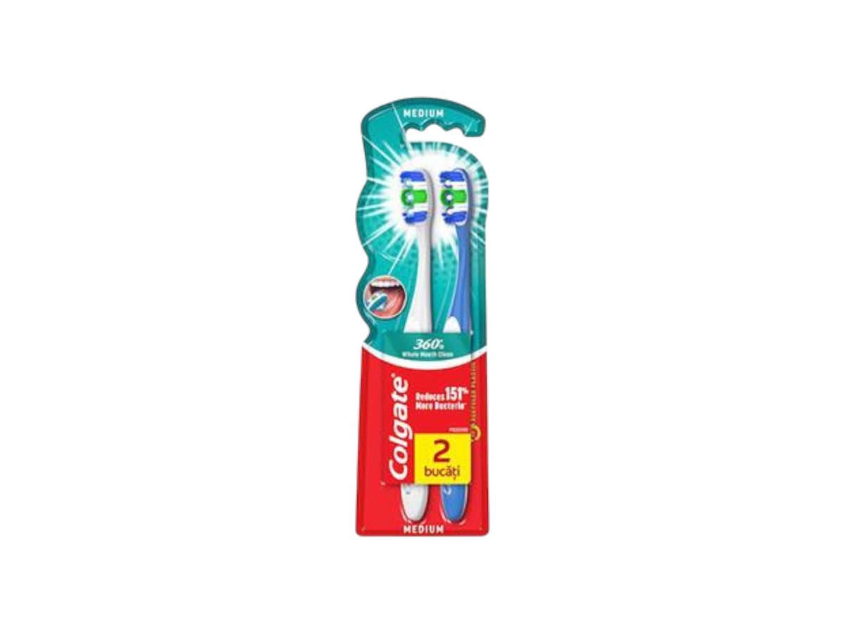 Четка за Зъби Colgate 360 Медиум 2бр