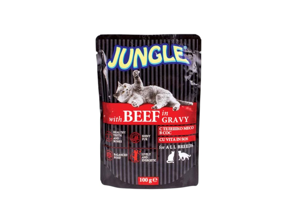 Храна За Котки Jungle Пауч Говеждо