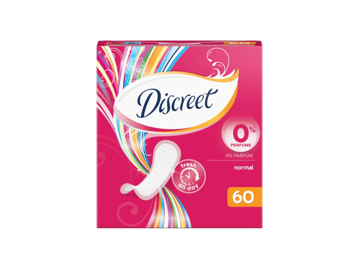 Дамски Превръзки Discreet Нормал Плюс 60бр Ежедневни 30593