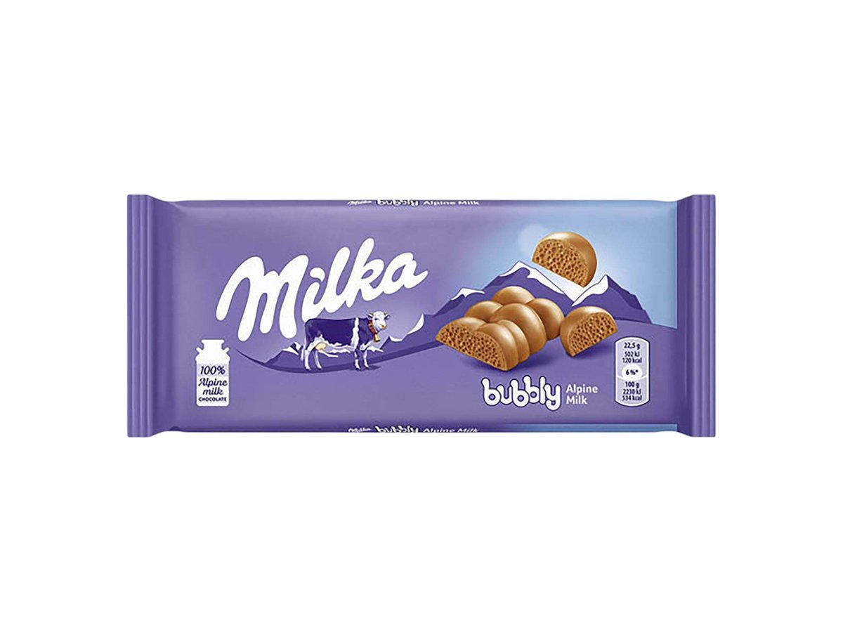 Шоколад Milka Bubbly Млечен 90гр