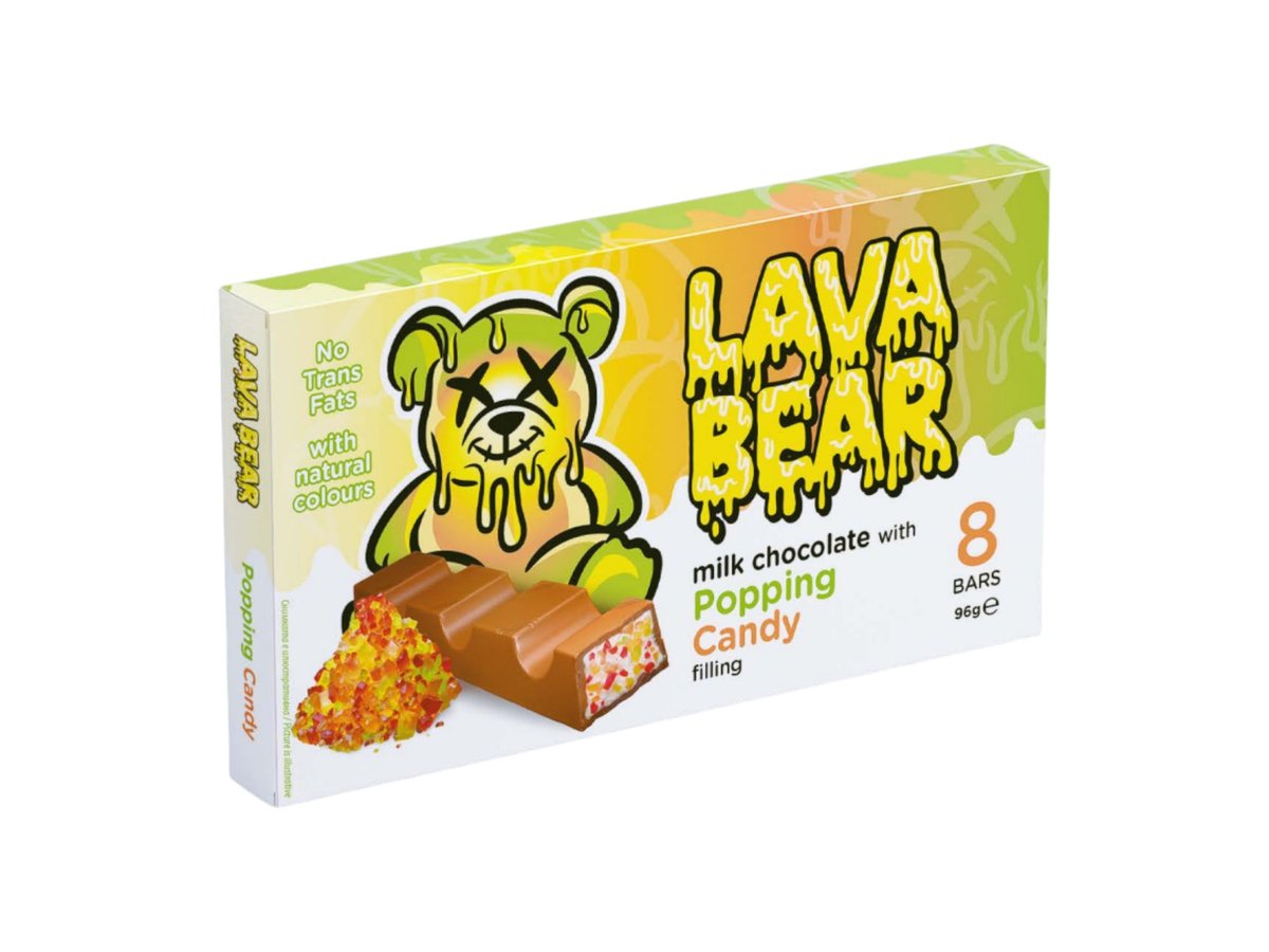 Шоколад Lava Bear Пукащи Бонбони 96гр