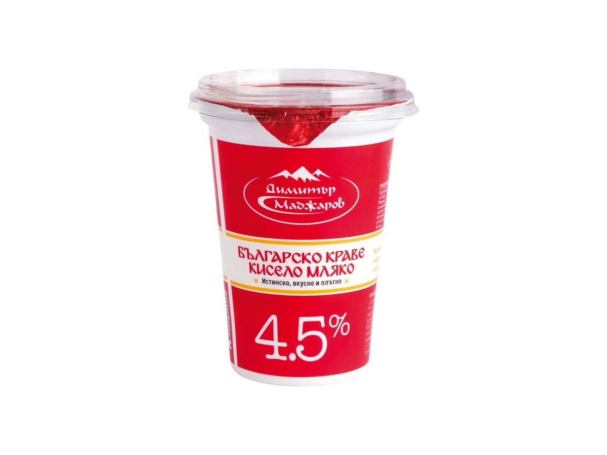 Мляко Кисело Маджаров Българско 4.5% 400гр Рп