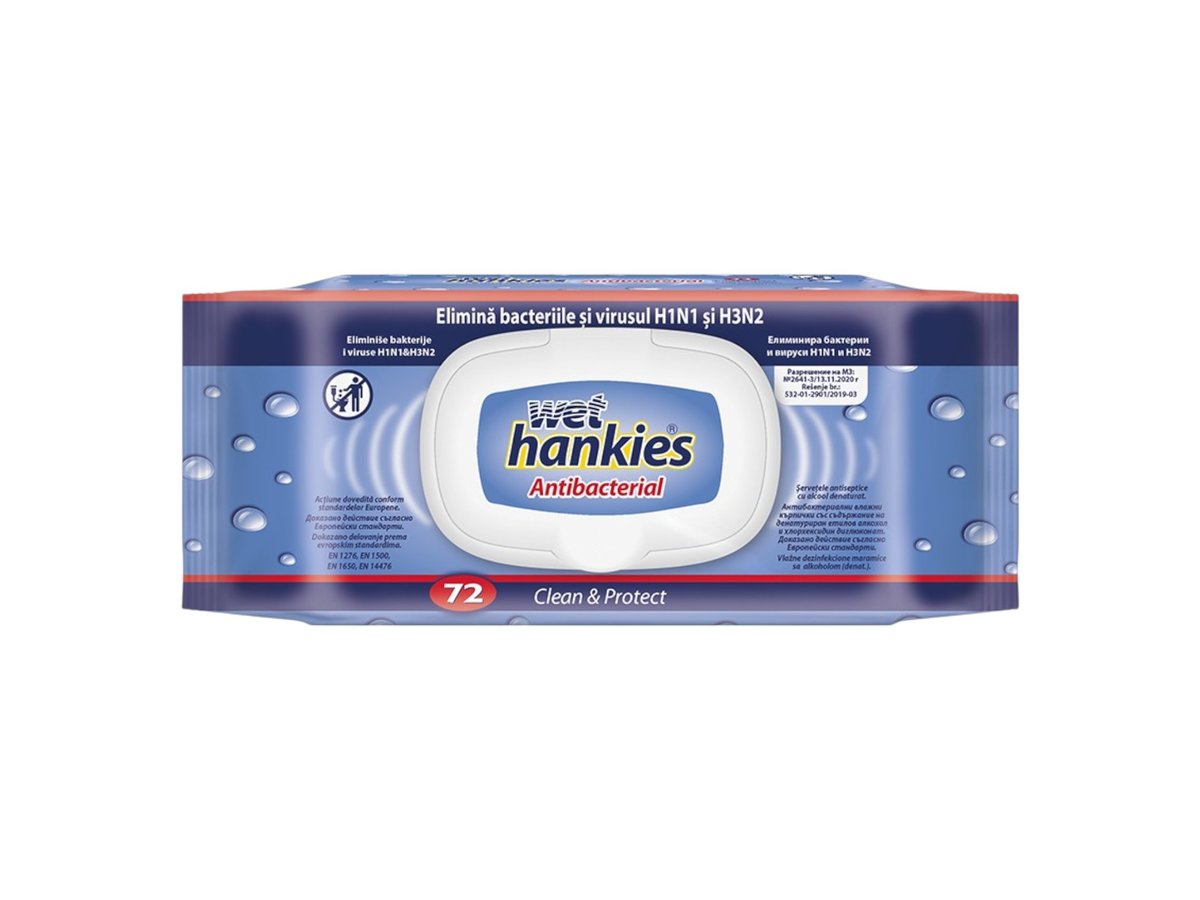 Кърпи Влажни Hankies Clean&Protect 72бр