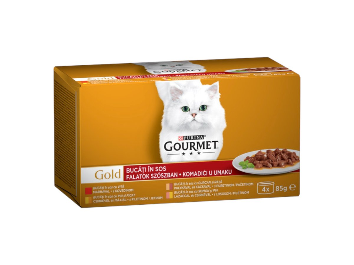 Кт Храни за Котки Гурме Голд 4х85гр Месни Хапки в Сос