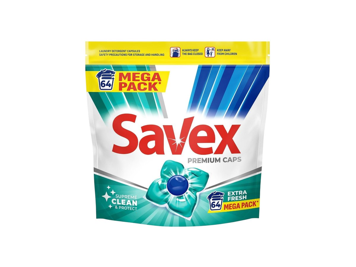 Капсули за Пране Savex Extra Fresh 64бр