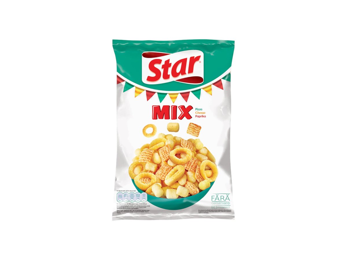 Снакс Star Микс Пица,Сирене и Паприка 90гр