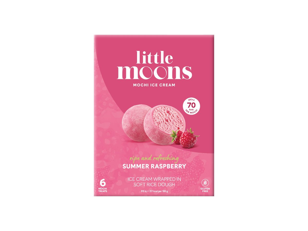 Сладолед Little Moons Малина 6бр 192гр Кутия Mochi