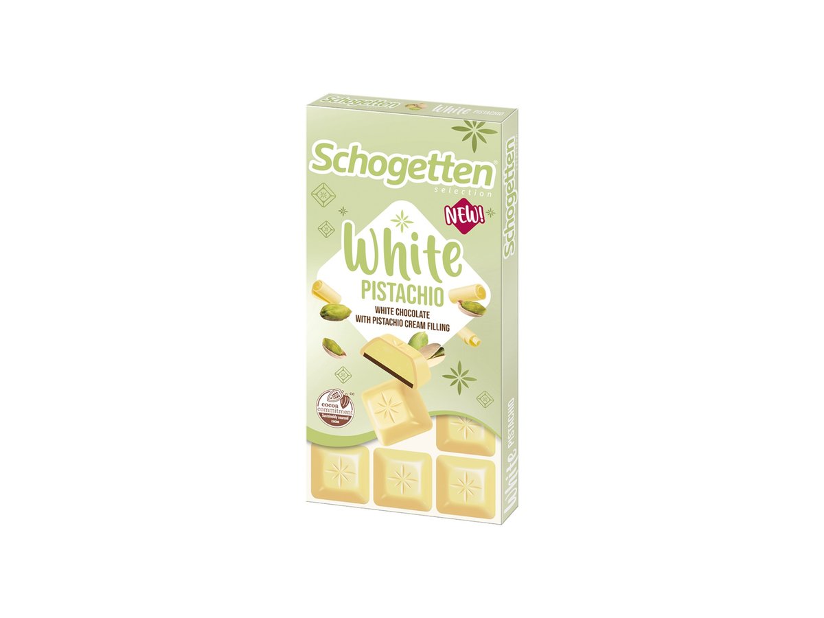 Шоколад Schogetten Бял С Крем Шам Фъстък 100гр