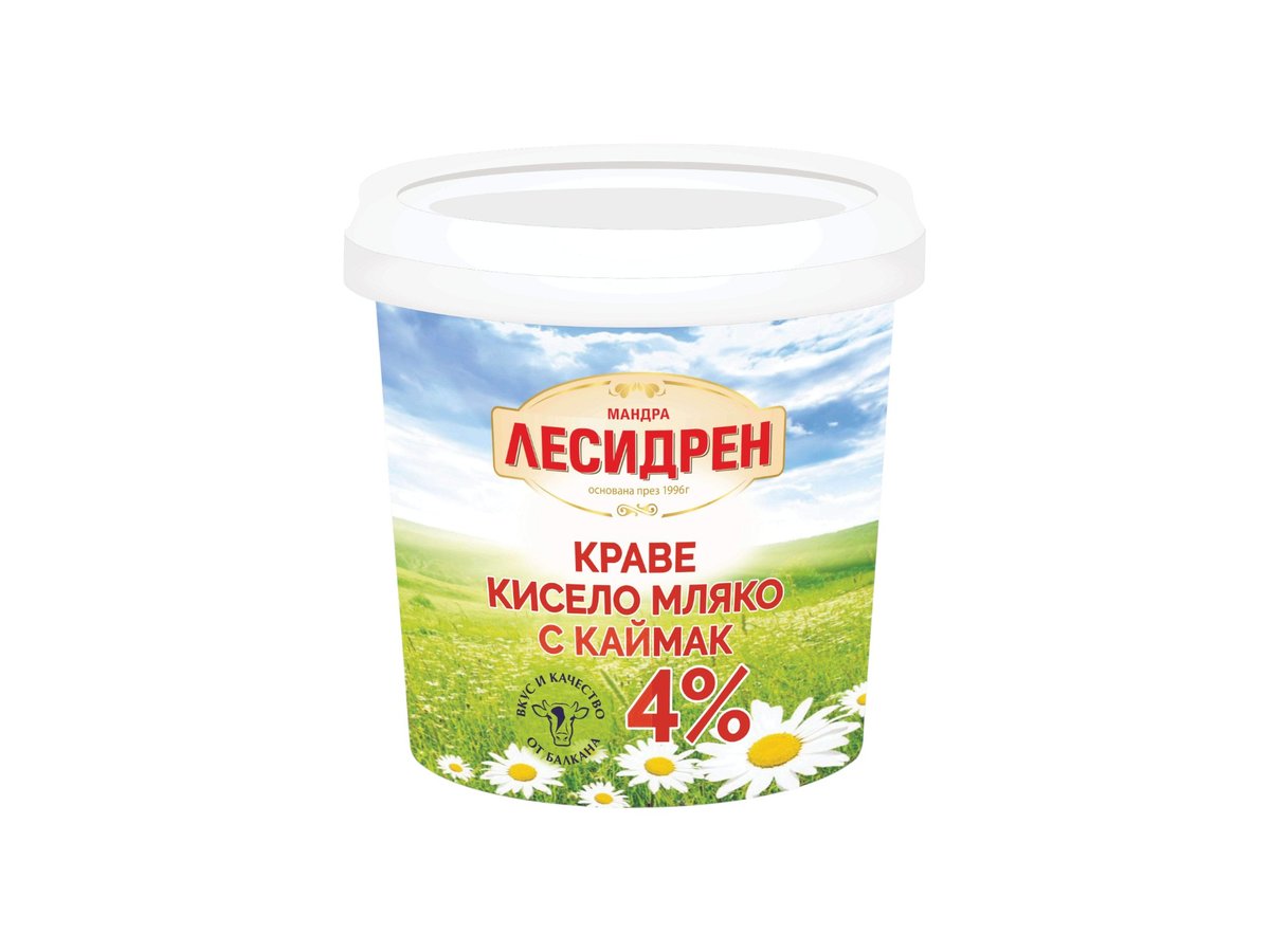 Мляко Кисело Лесидрен С Каймак 4% 990гр Рп Farm