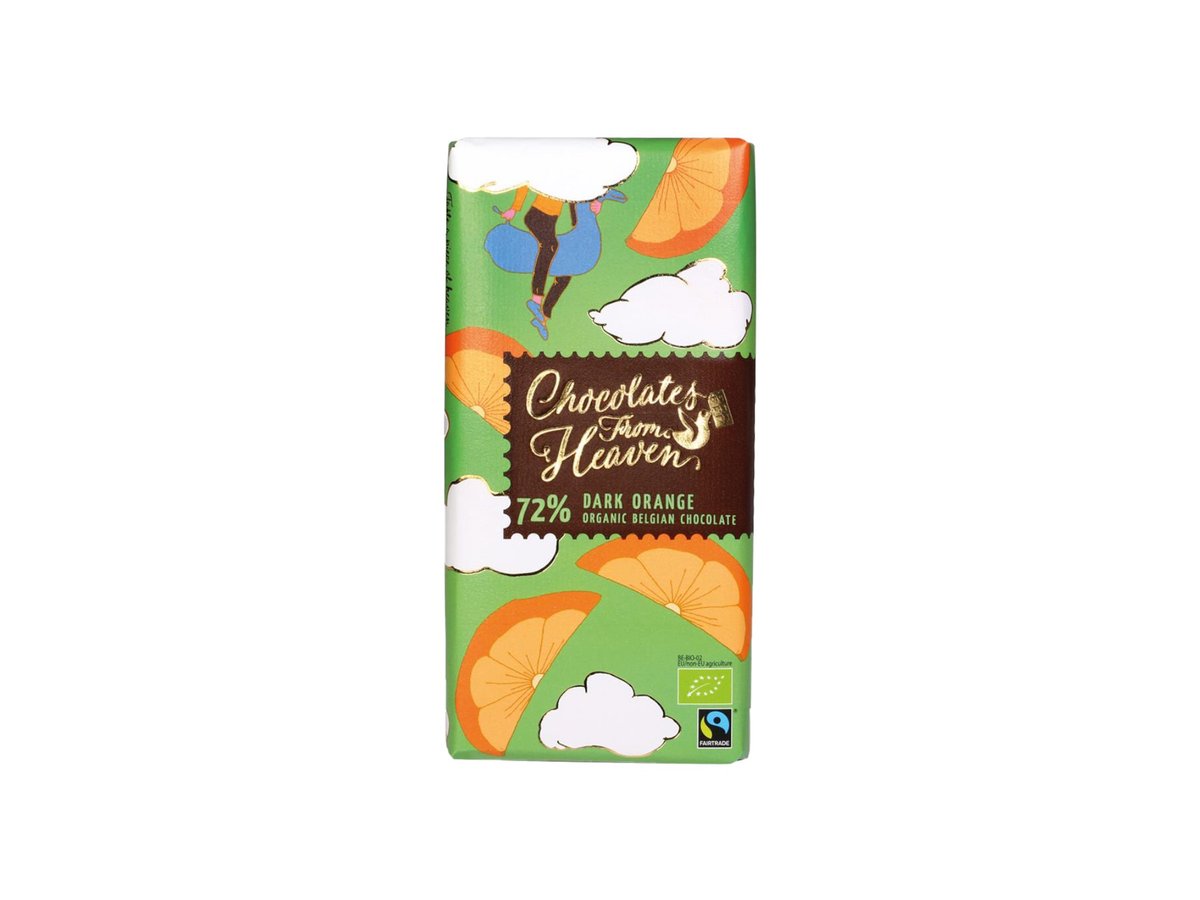 Шоколад Био From Heaven Черен 72% с Портокал 100гр