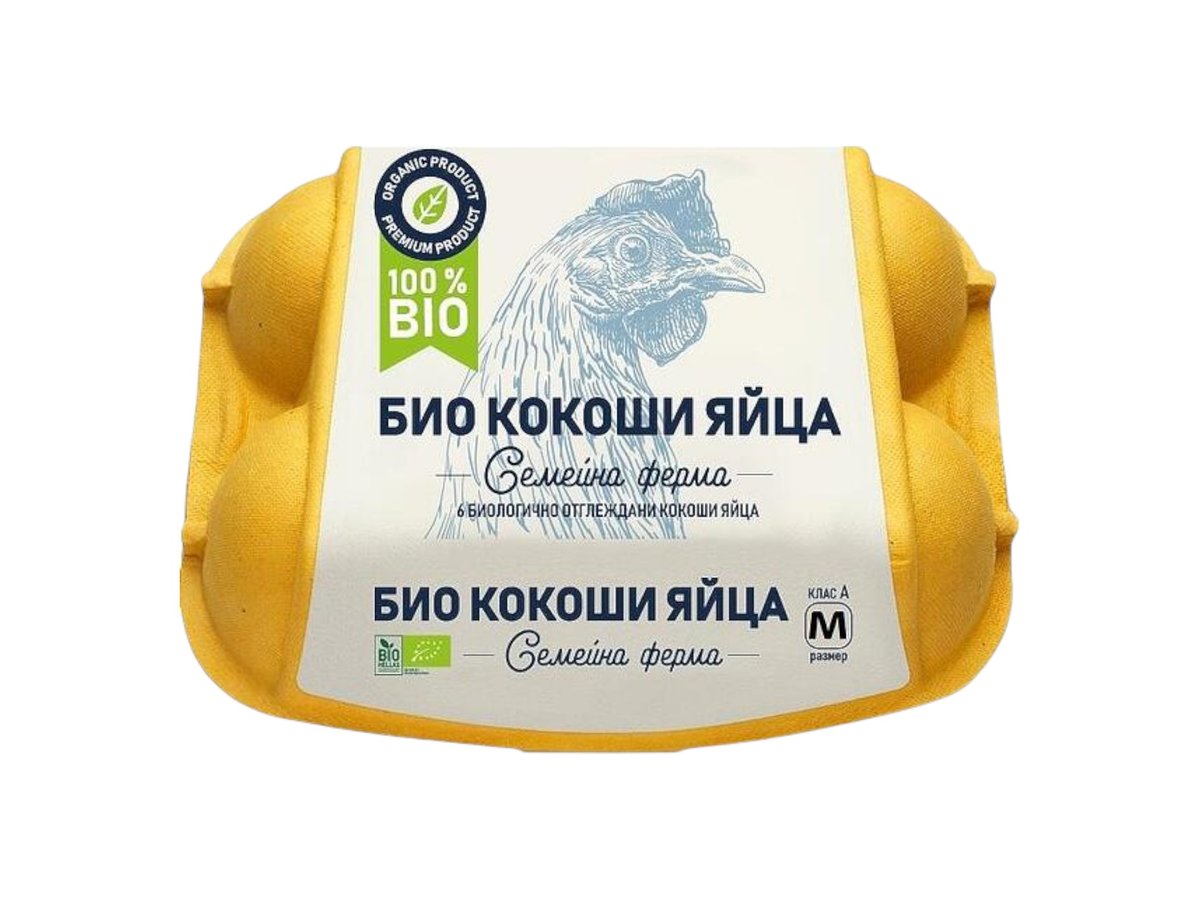 Яйца Био Размер М 6бр Кутия Семейна Ферма