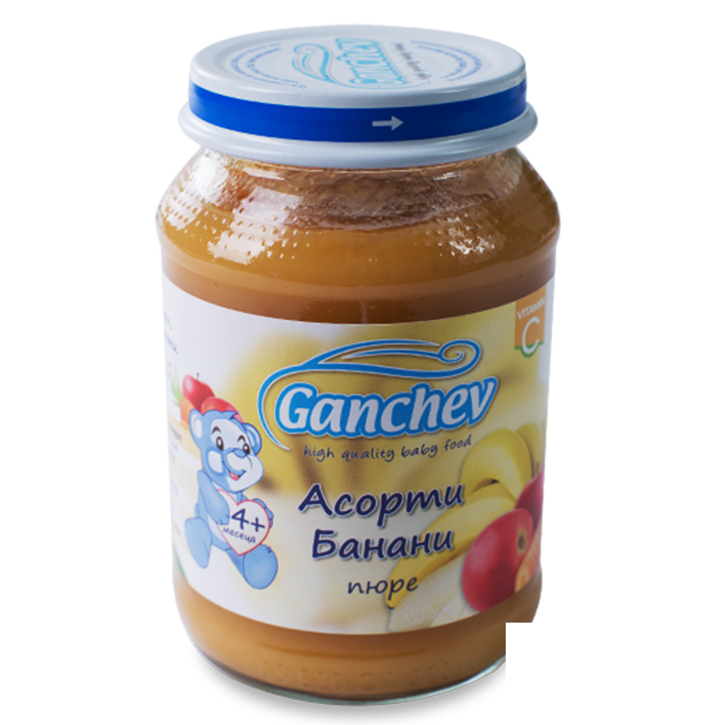 Пюре асорти Банани Ганчев 190гр. - Ганчев