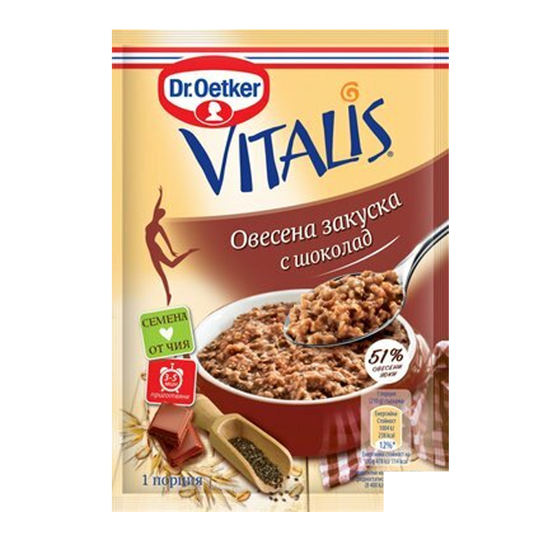 Овесена закуска с шоколад  Dr.Oetker Vitalis 60гр.