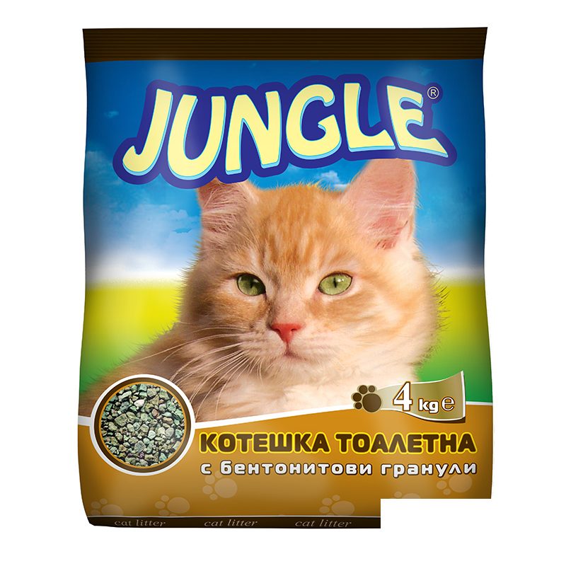 Котешка тоалетна с бентонитови гранули Jungle 4кг.