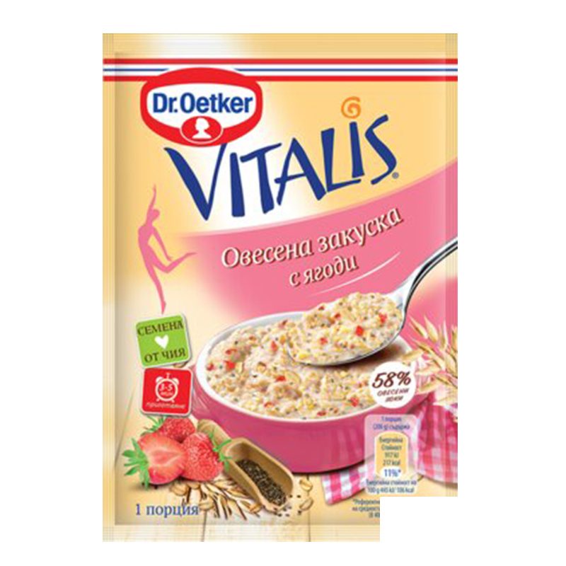 Овесена закуска с ягоди Dr.Oetker Vitalis 56гр.