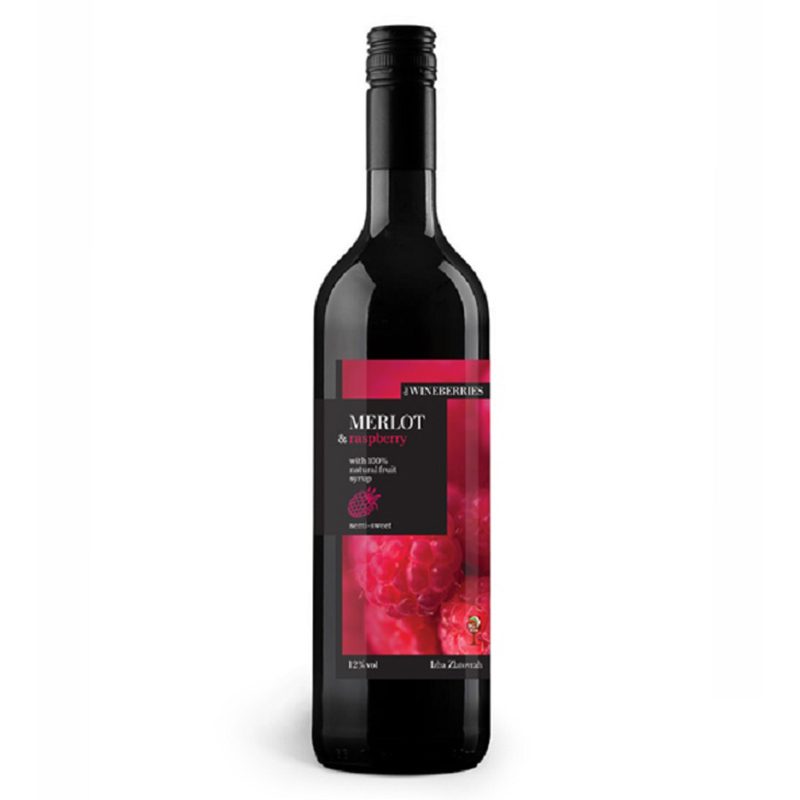Червено вино The Wineberries Мерло и малина 750мл.