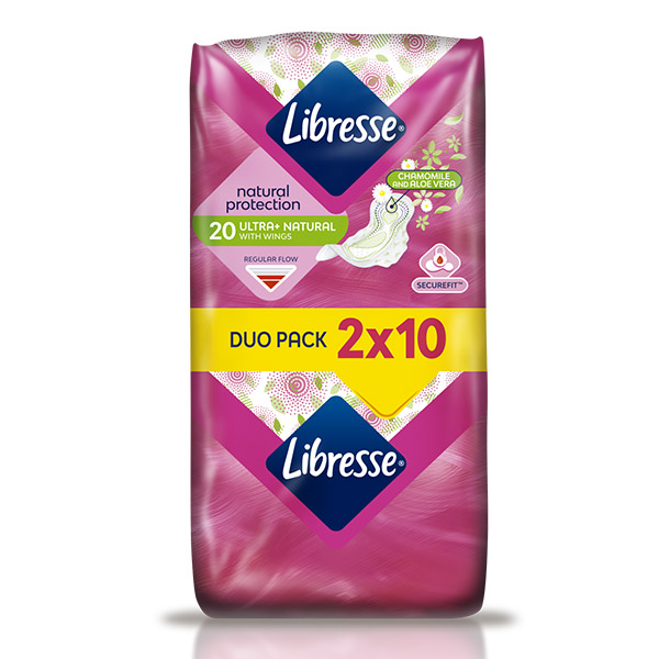 Дамски превръзки Libresse Ultra Natural Chamomile & Aloe Vera 20бр.