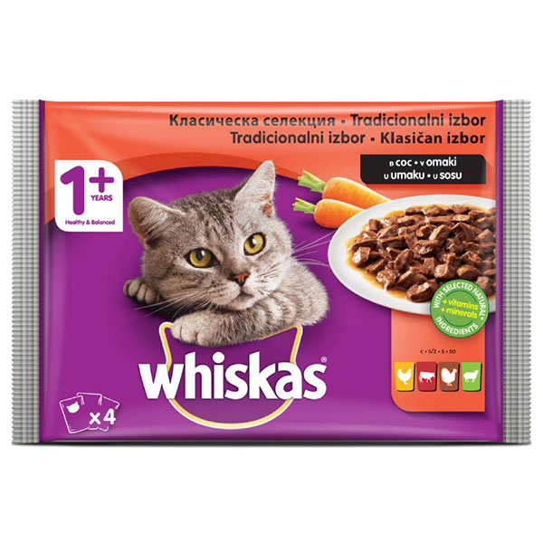 Whiskas pouch 1+ Класическа селекция 4х100гр.