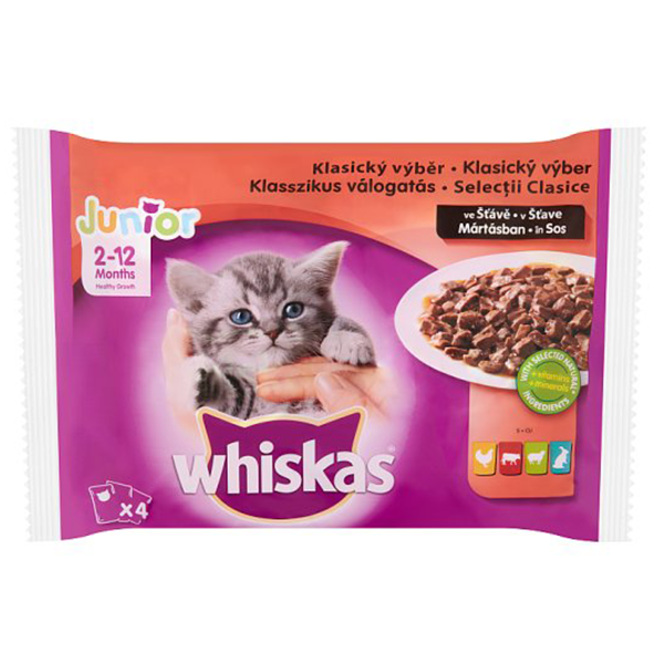 Whiskas junior месна селекция 4*100гр.