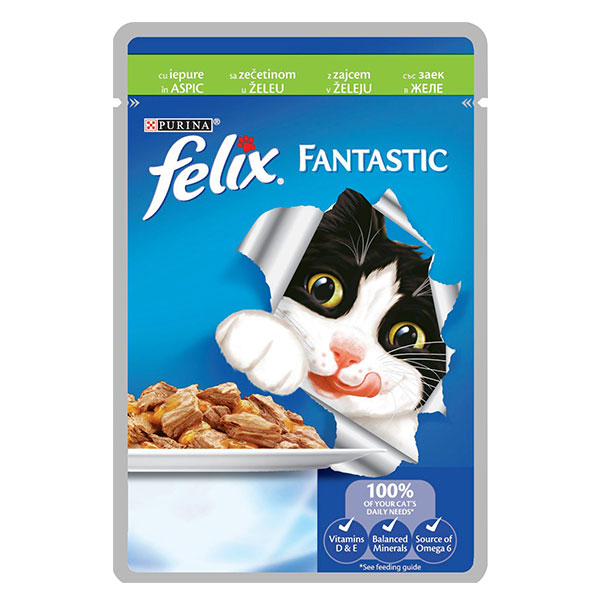 Котешка храна Felix заек 100гр.
