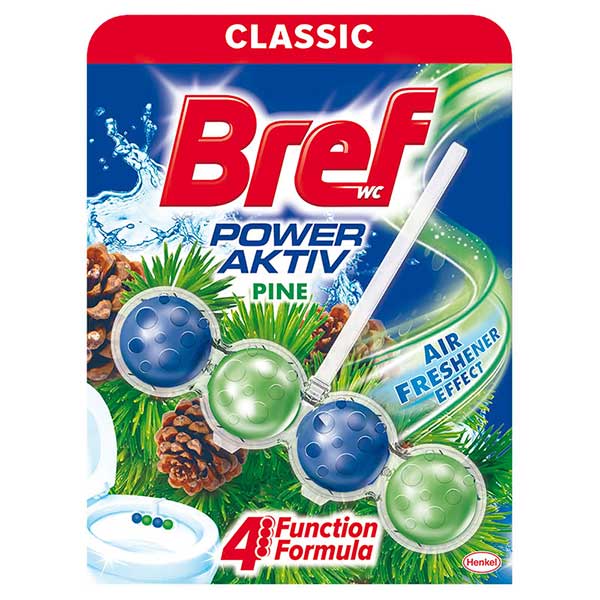 Ароматизатор за тоалетна Bref Power Aktiv Pine топчета 50гр.
