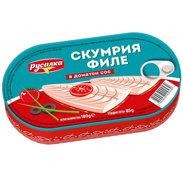 Скумрия филе в доматен сос Русалка 180гр.