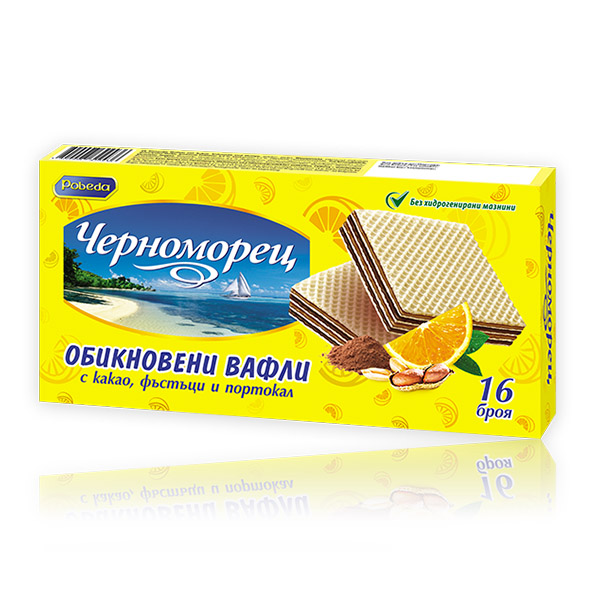 Вафли Черноморец с какао, фъстъци и портокал 420гр.