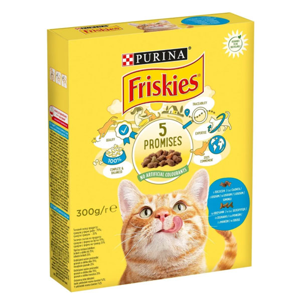 Котешка суха храна Friskies сьомга 300гр.