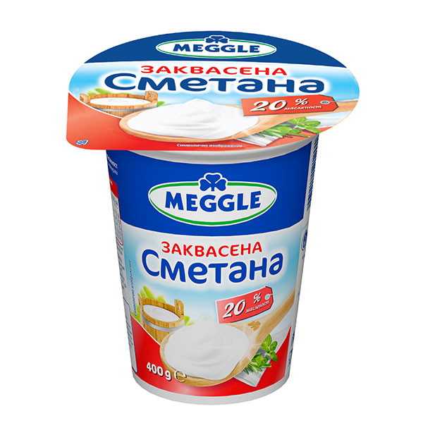 Заквасена сметана Meggle 20% 400гр.
