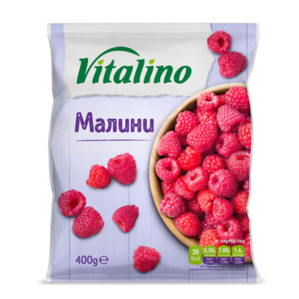 Малини замразени Виталино 400гр. плик - Виталино