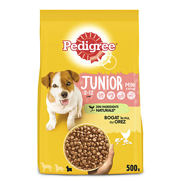 Pedigree MINI Junior пилешко с ориз 500гр.