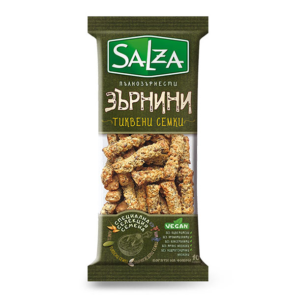 Пълнозърнести Зърнини с тиквени семки Salza 180гр.