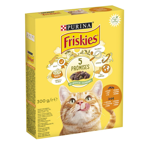 Котешка суха храна  Friskies пиле 300гр.
