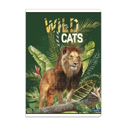 Тетрадка Lastva Wild Cats, A5 малка, 52 листа, Широки редове