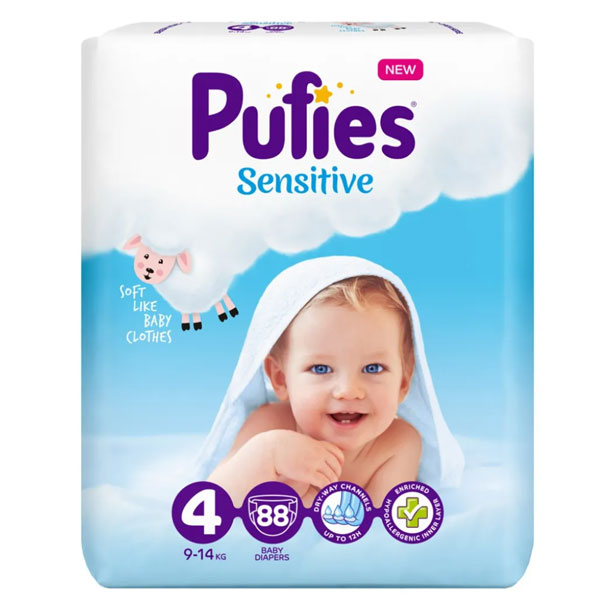 Пелени Pufies 4 Sensitive 9-14кг 88бр.