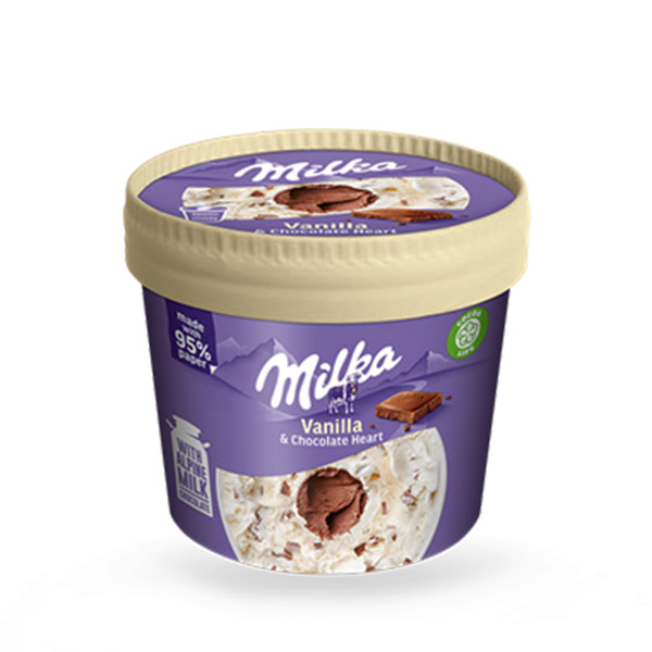 Сладолед Milka ванилия и шоколад чашка 145мл.